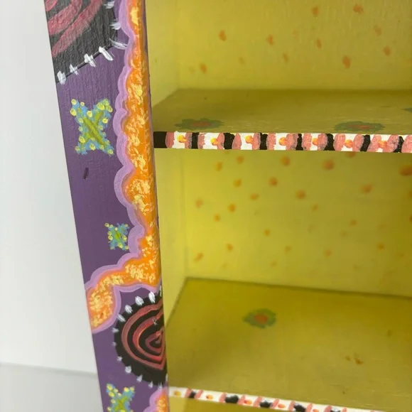 Colorful Handpainted Wooden Shelf-whimsical Artsy